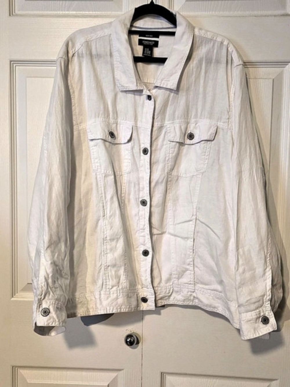 Jones & Co Linen Utility Jacket Size 2X Like New